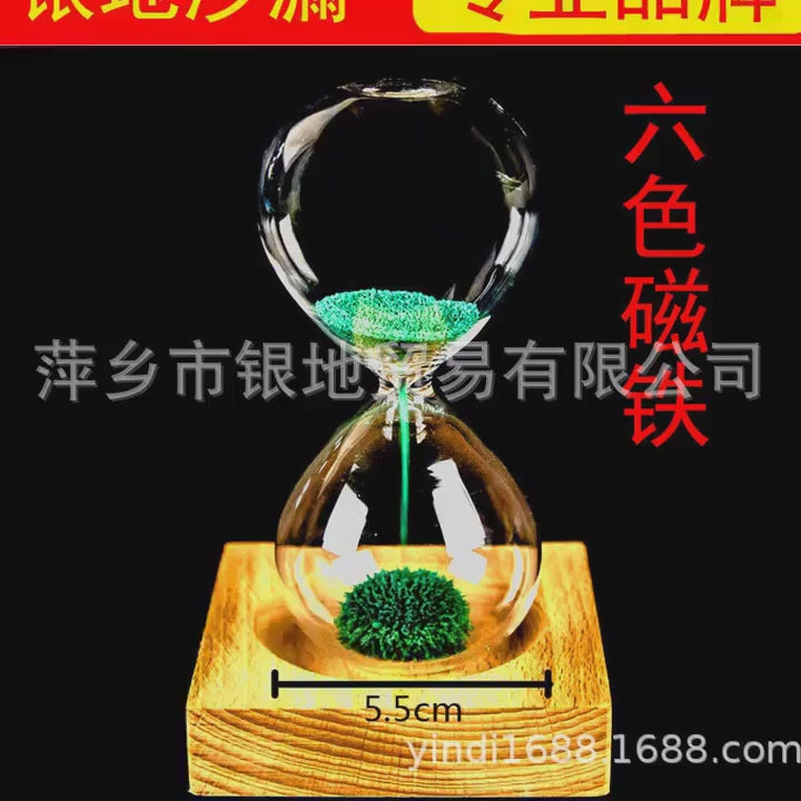 Blooming Magnetic Hourglass – Wood Base video